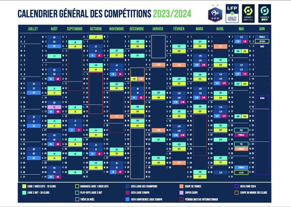 Ligue 1 2023-2024 : le calendrier complet