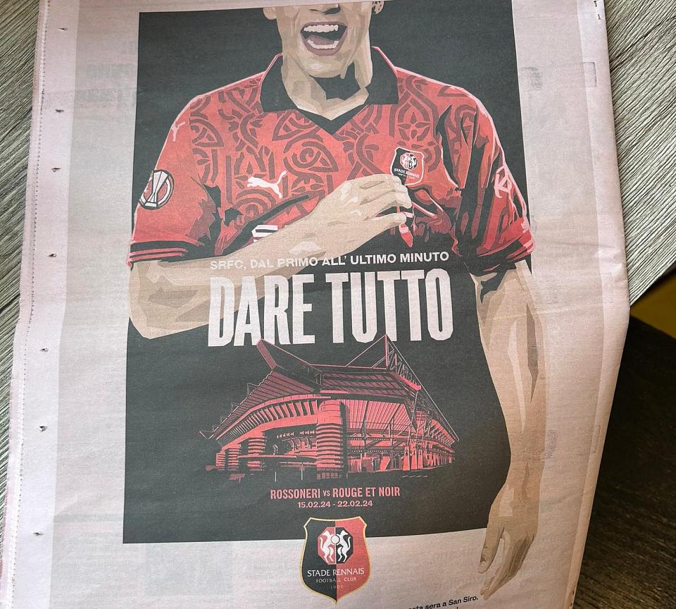 Milan AC - Stade rennais : « Dare Tutto », le SRFC à l'honneur dans La Gazzetta dello Sport