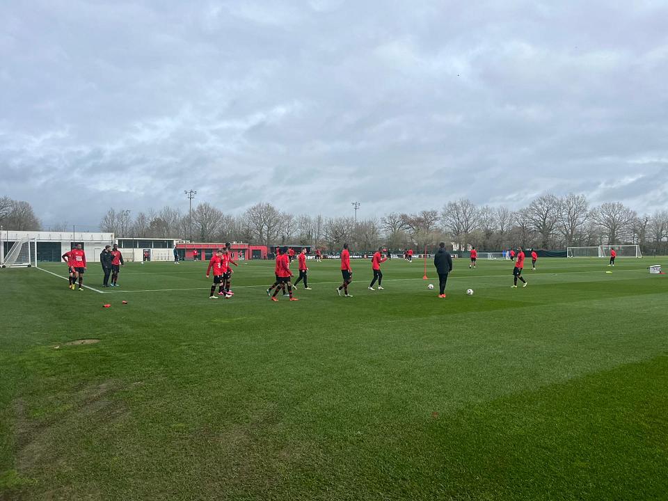 Stade rennais - OM : Le Fée en individuel, Bourigeaud au repos à l'entrainement